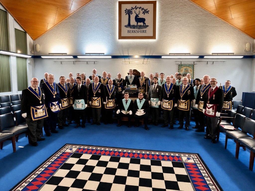 Members of Aldworth Lodge gathered in the Berkshire lodge room